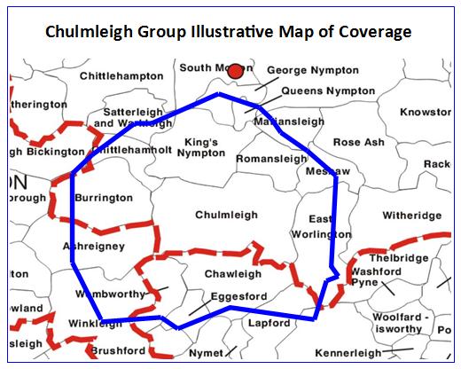 Chulmleigh Coverage Map